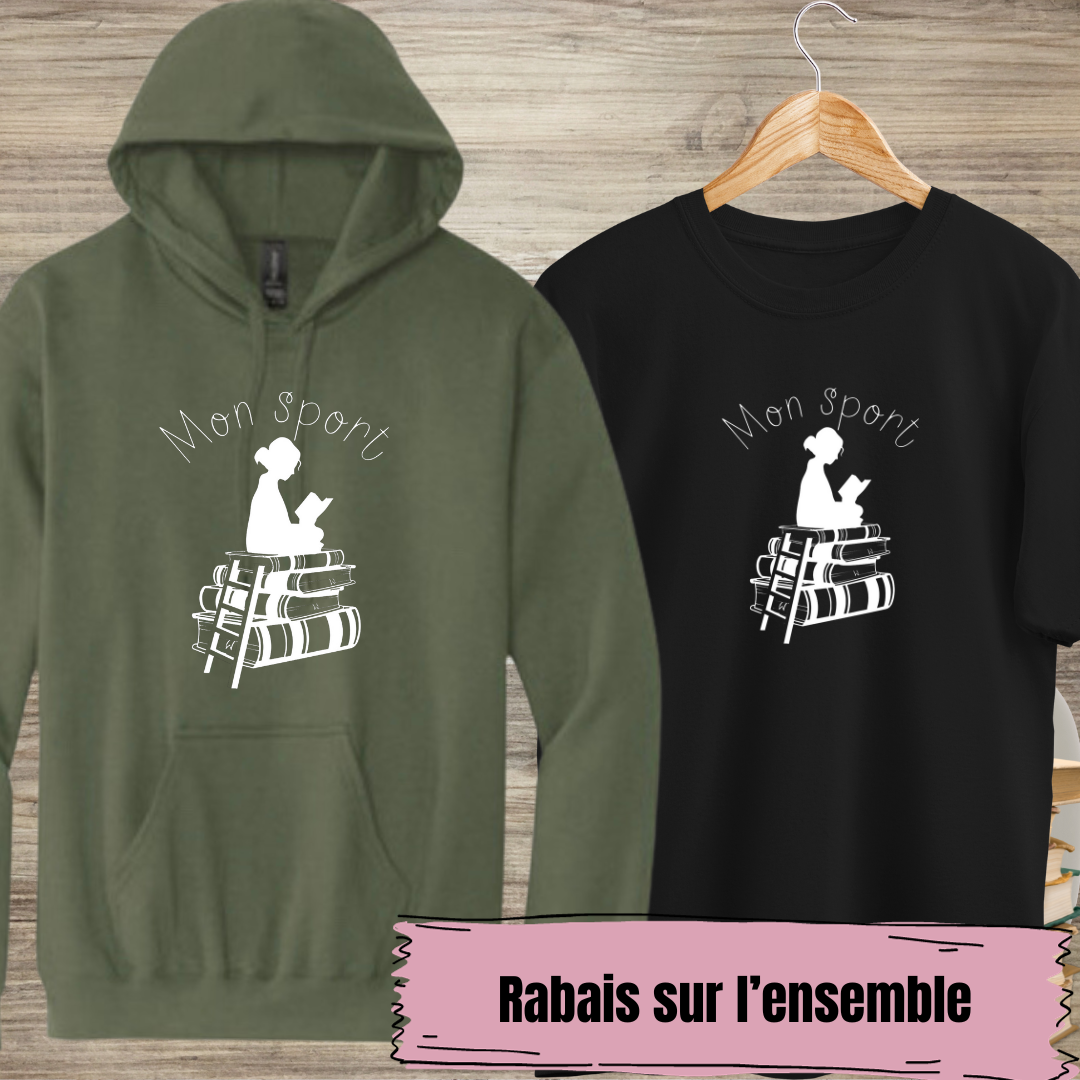 Duo Hoodie Vert/T-Shirt Mon sport