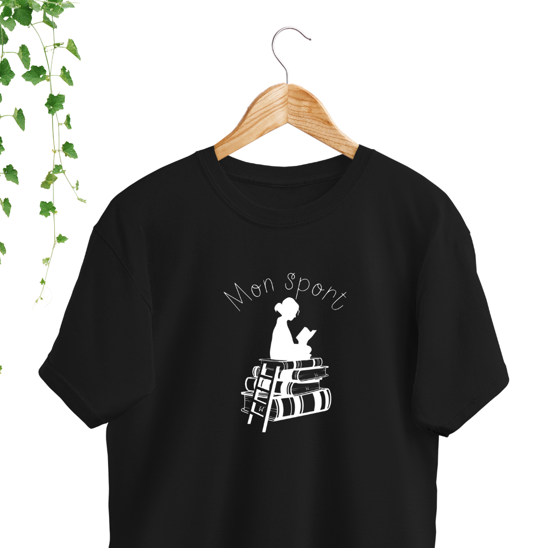 T-Shirt Noir | La lecture, c'est mon sport! 📚