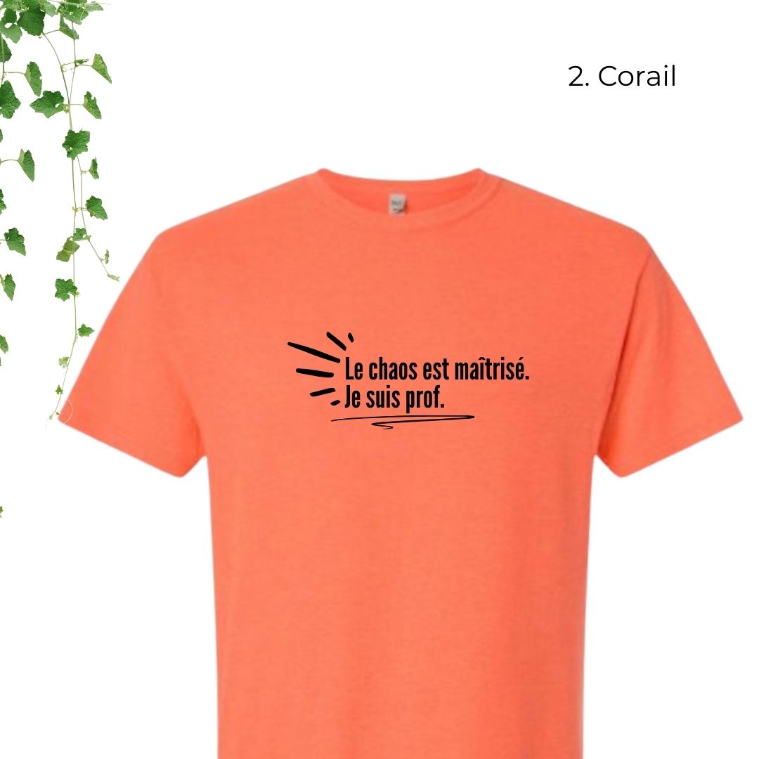 T-Shirt | Le chaos est maîtrisé. Je suis prof