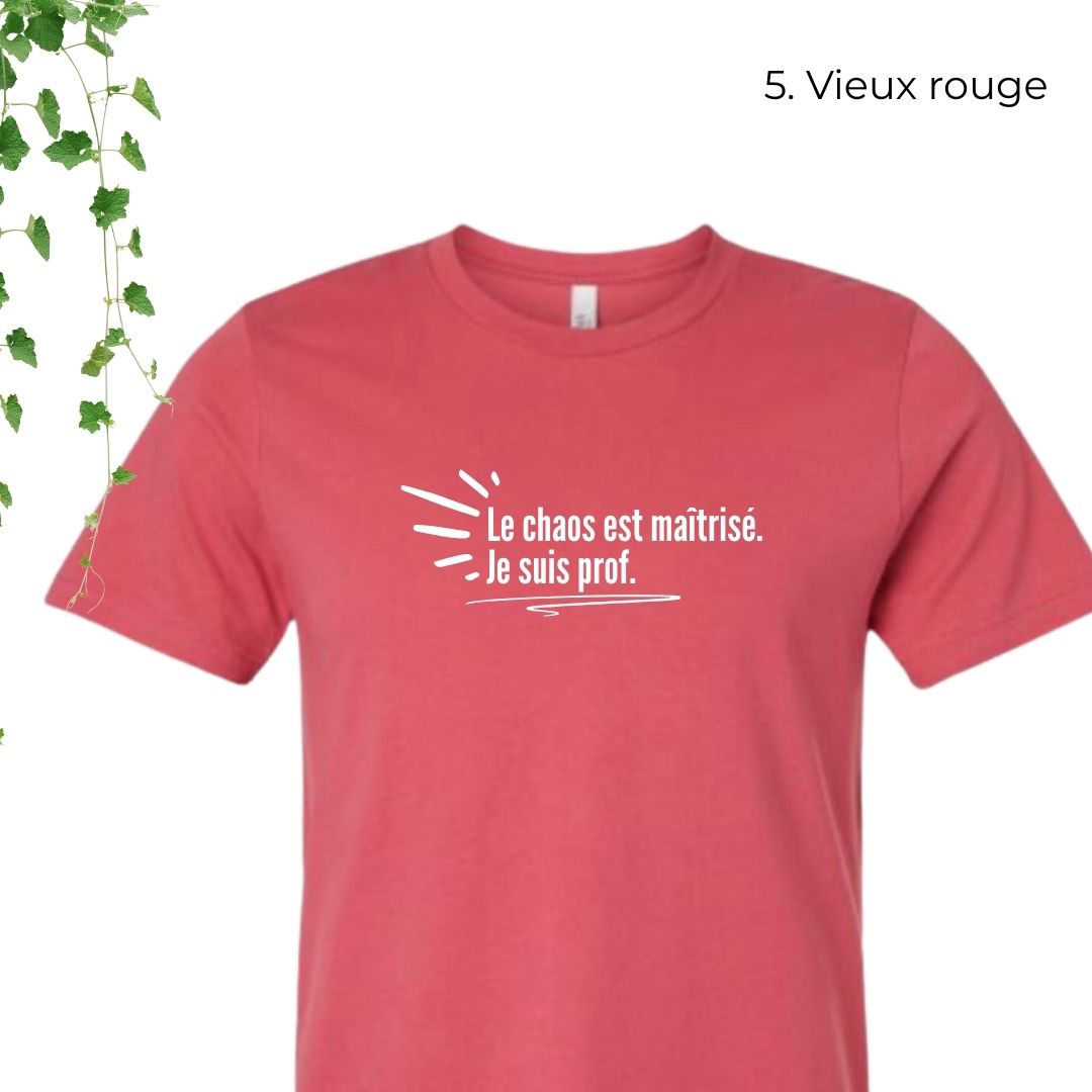 T-Shirt | Le chaos est maîtrisé. Je suis prof
