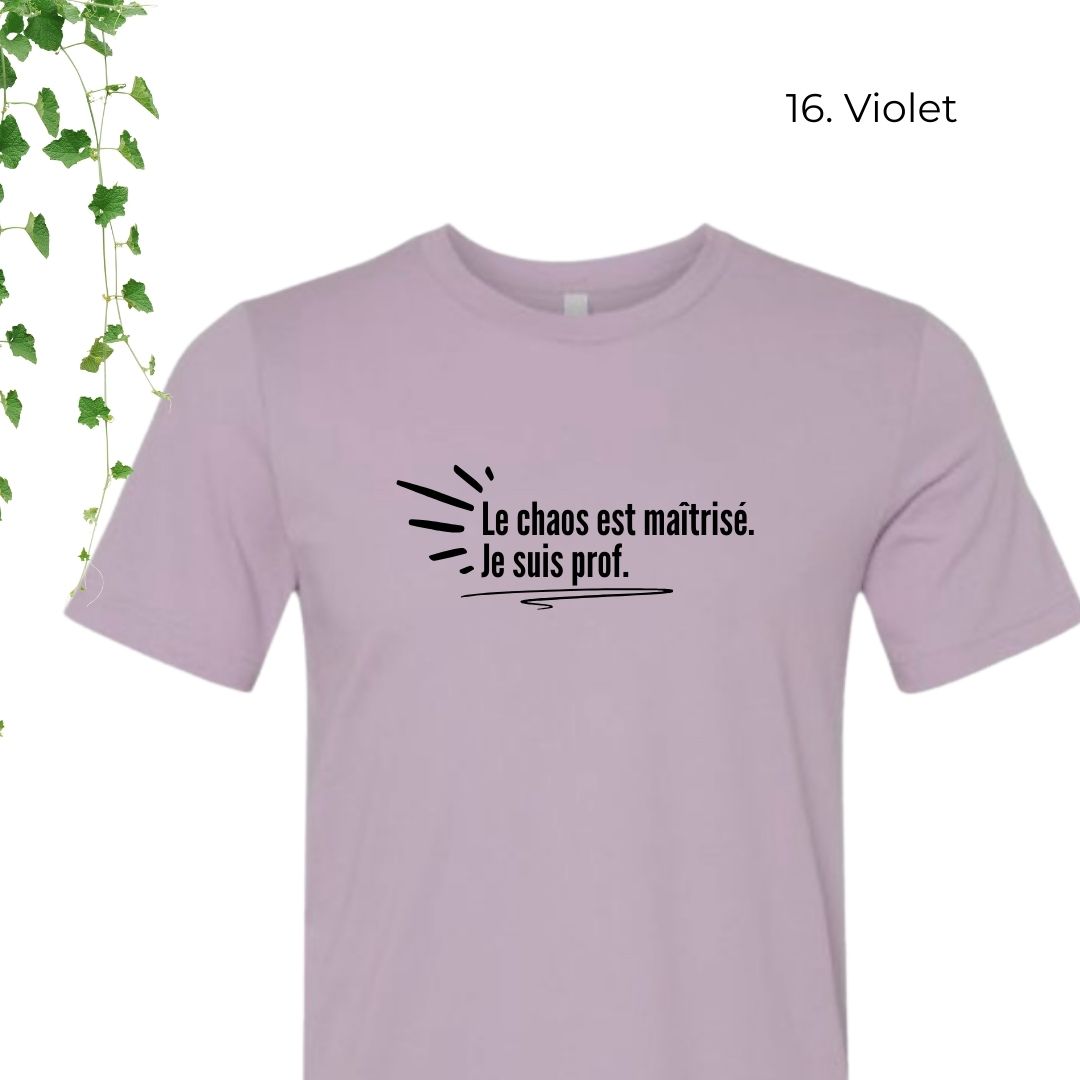 T-Shirt | Le chaos est maîtrisé. Je suis prof