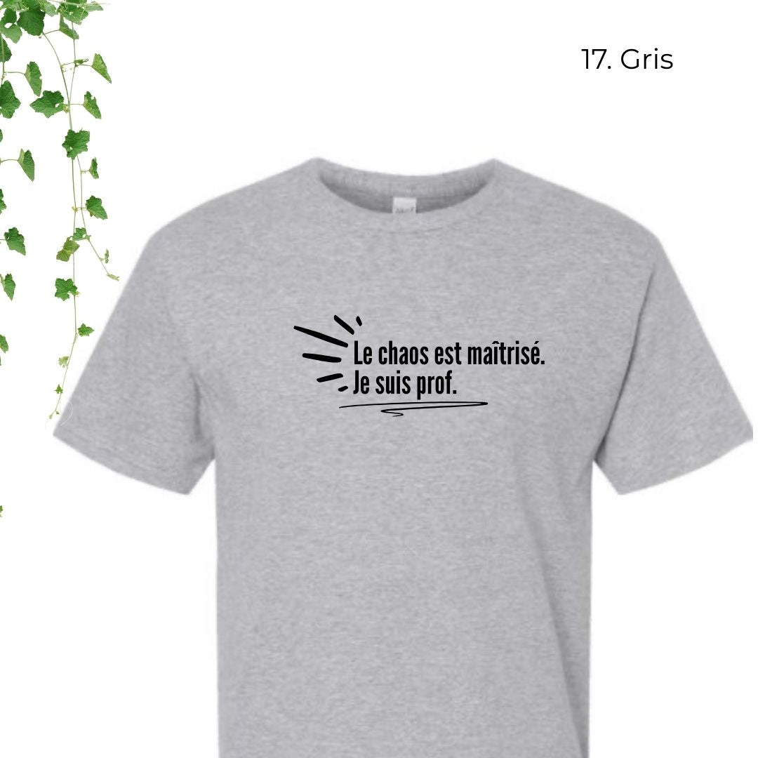 T-Shirt | Le chaos est maîtrisé. Je suis prof