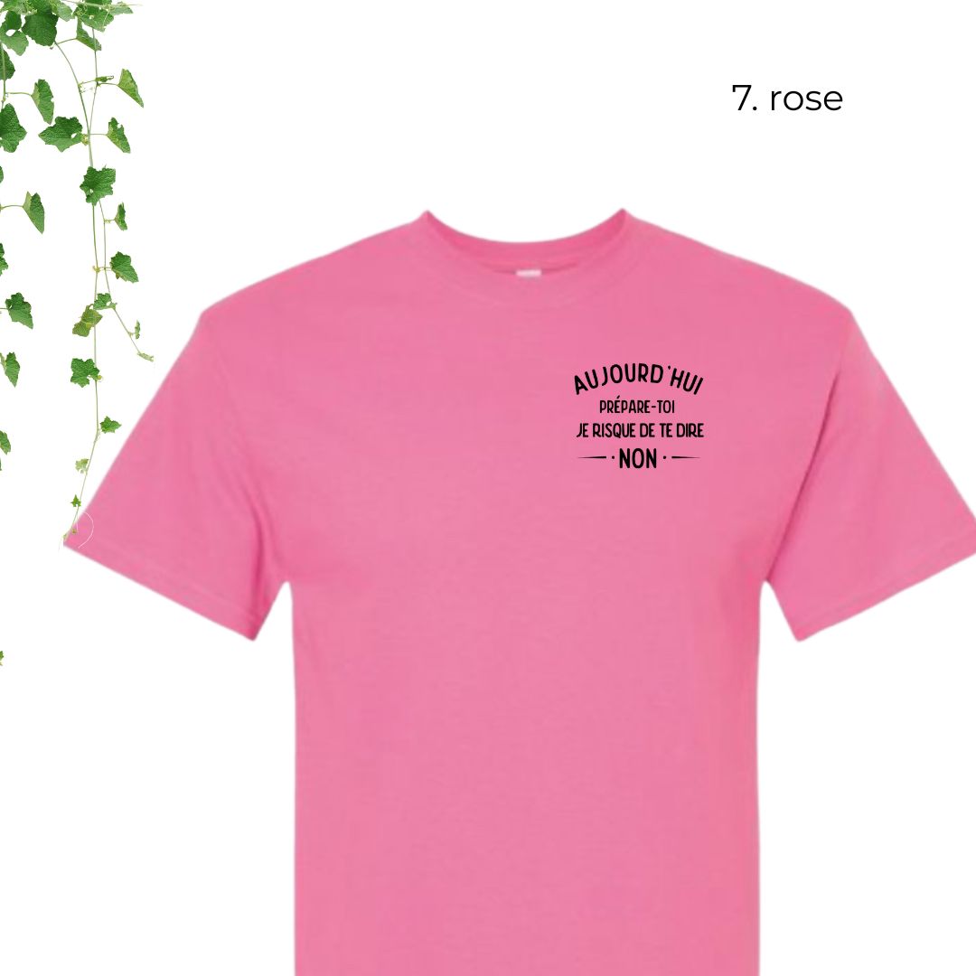 T-Shirt | Aujourd'hui, prépare-toi, je risque de te dire non