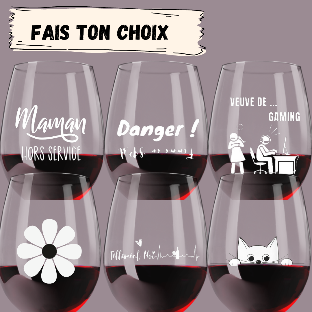 Quatre verres à vin de ton choix
