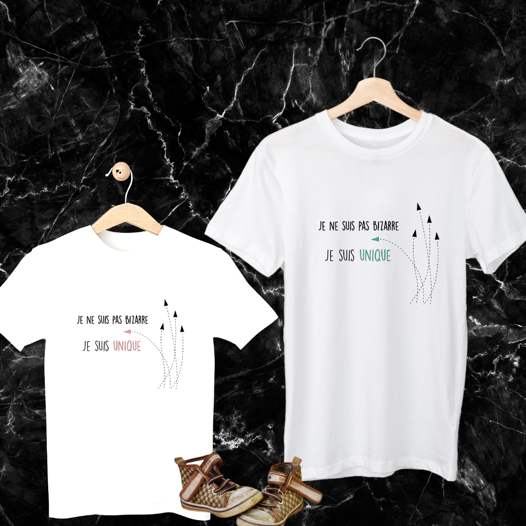 T-Shirt Blanc Je ne suis pas bizarre, je suis unique