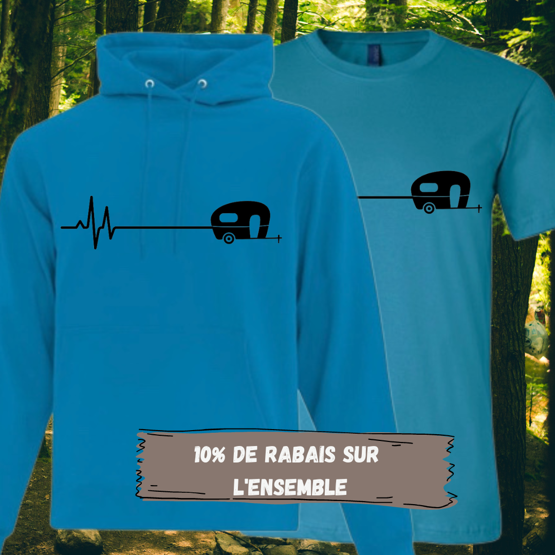 Duo Hoodie/T-Shirt Camping en ROULOTTE