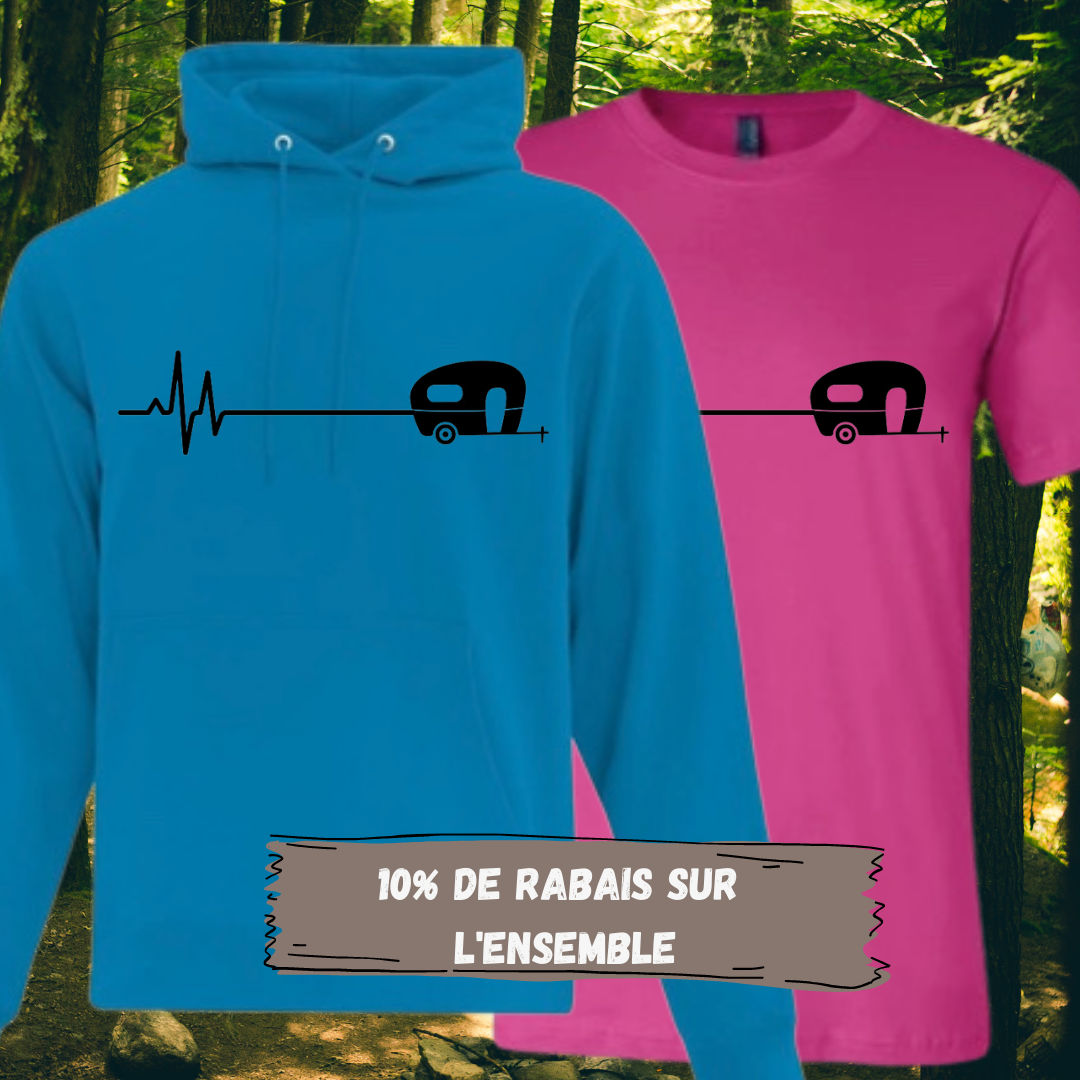 Duo Hoodie/T-Shirt Camping en ROULOTTE