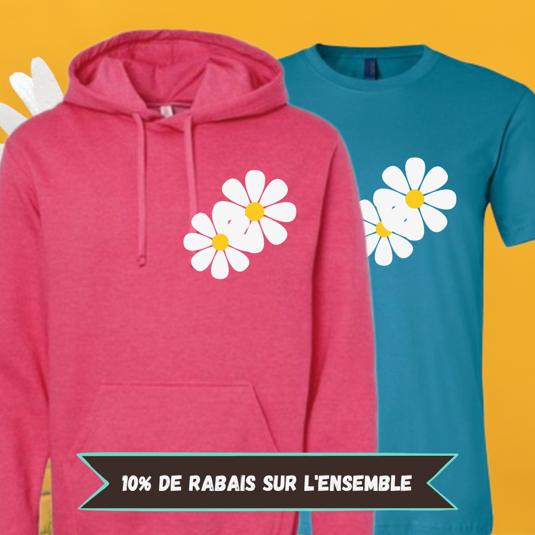 Duo Hoodie Rose / T-Shirt Marguerite