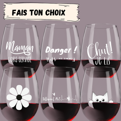 Six verres à vin de ton choix