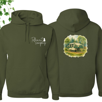 Hoodie - Camping en tente-roulotte
