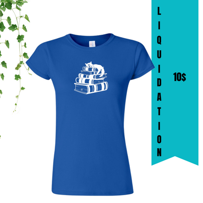 T-Shirt - Mon bonheur - Des livres + mon chat