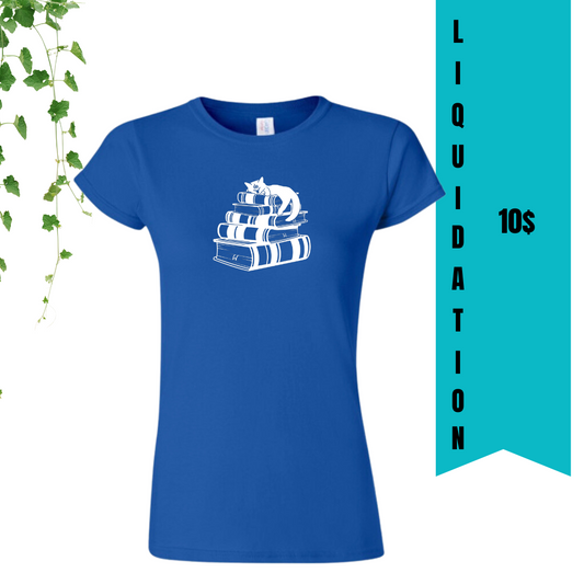 T-Shirt - Mon bonheur - Des livres + mon chat