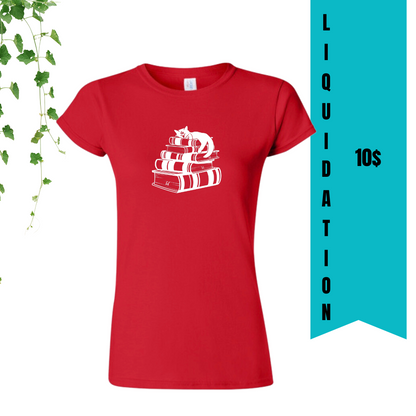T-Shirt - Mon bonheur - Des livres + mon chat