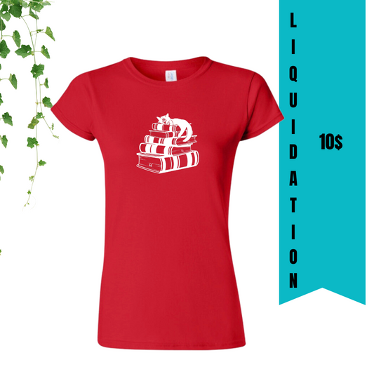T-Shirt - Mon bonheur - Des livres + mon chat