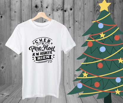 T-Shirt Blanc de Noël - Je ne regrette rien