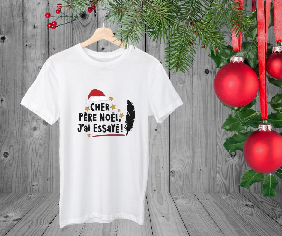 T-Shirt Blanc de Noël - J'ai essayé